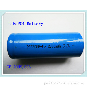 Li-ion LiFePO4 Battery 26650-2500mAh, Battery Pack for Electronic Tools, 10c Dischargable, LiFePO4 Battery, Li Ion Battery